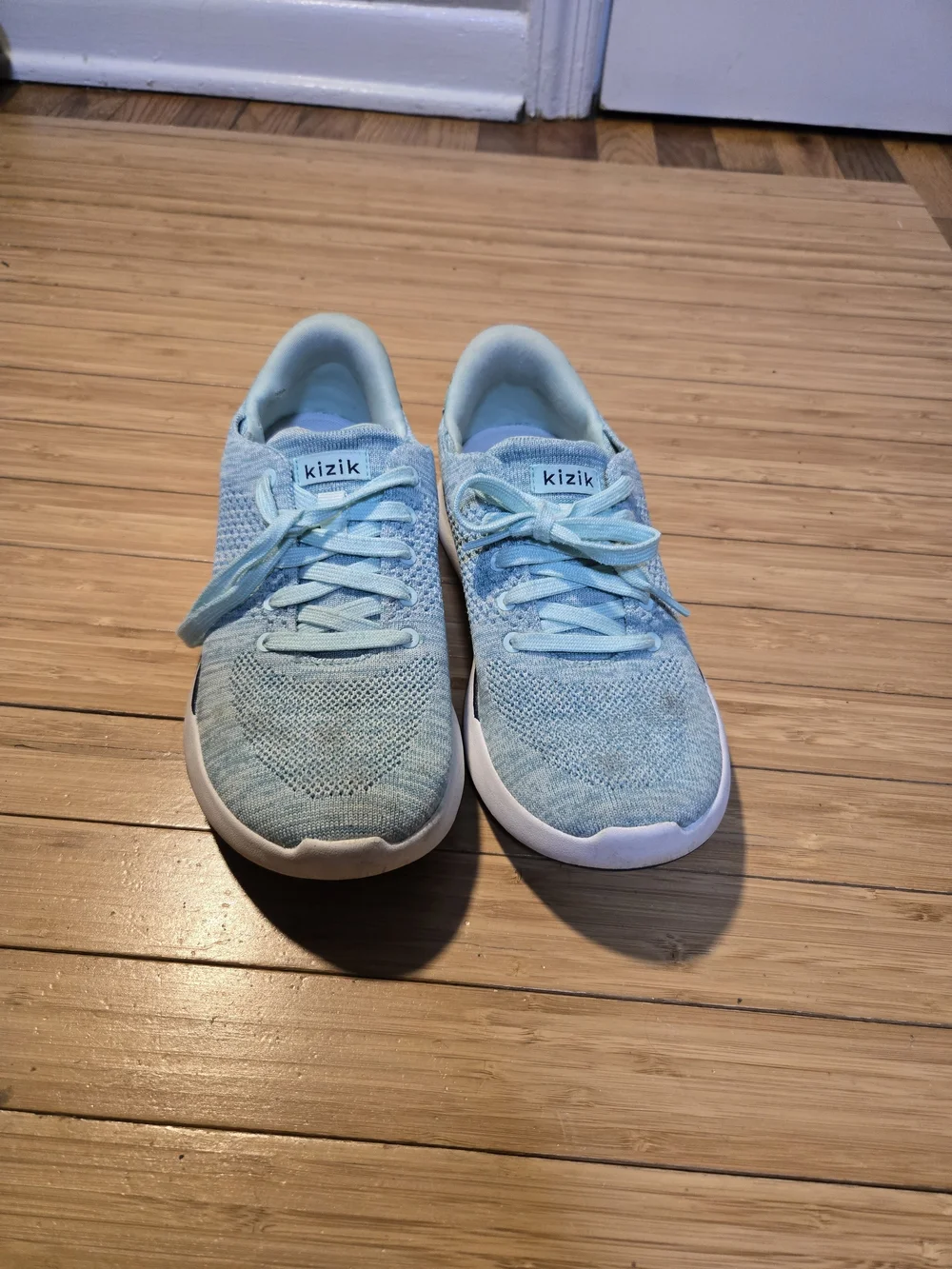 Kizik Women's Light Blue Slip-On Knit Sneakers